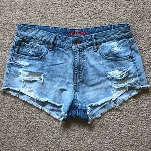 Denim Destroyed Shorts